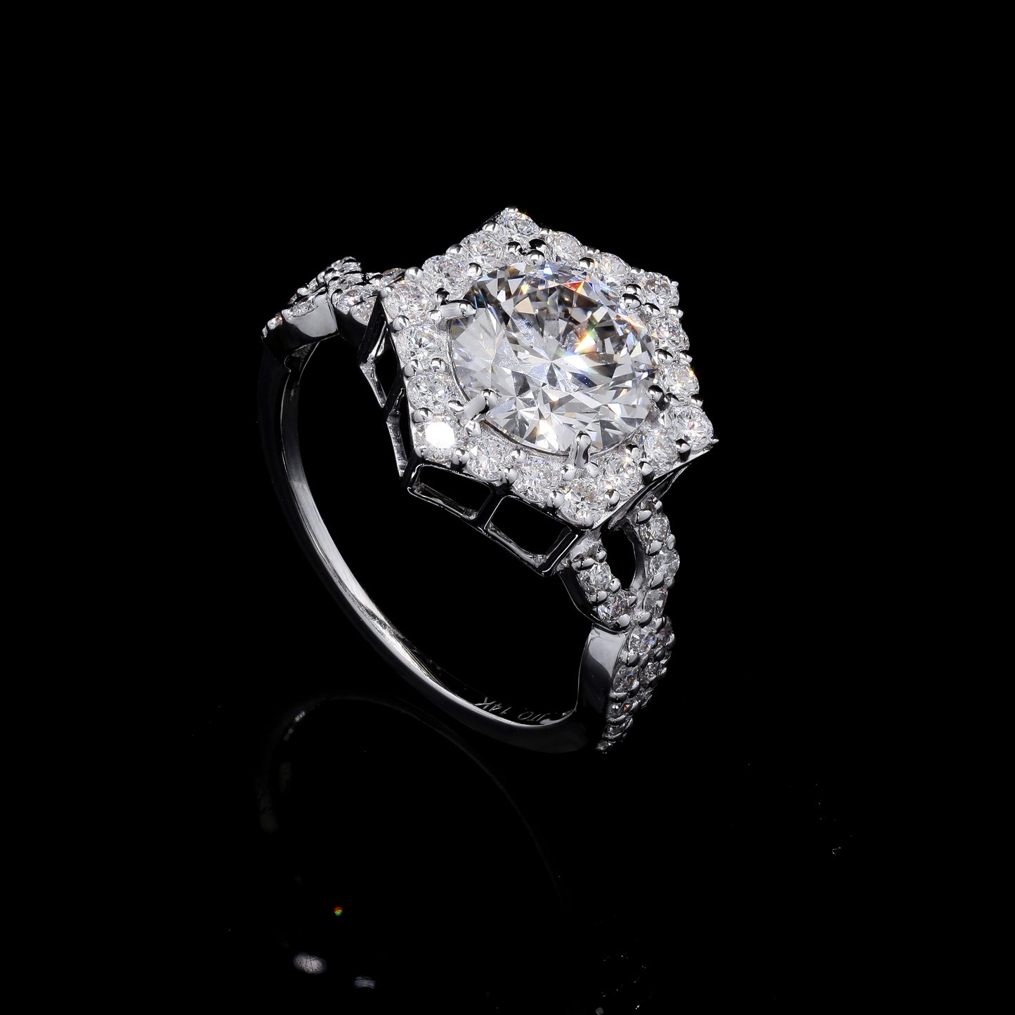 2.90 Carats Lab Grown Diamond 14K Gold Ring