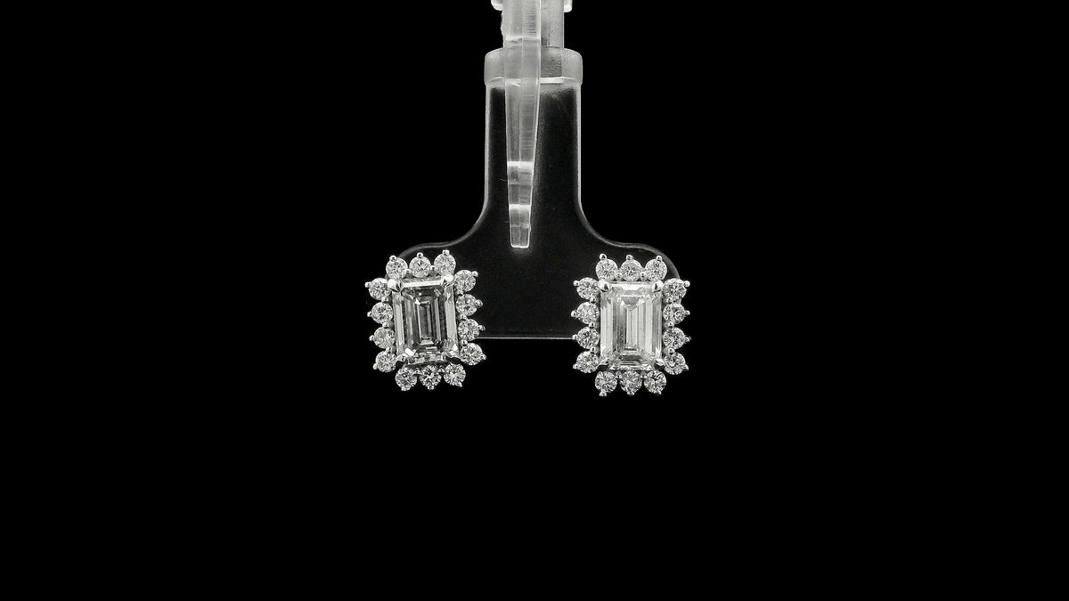 2.77 Carats Lab Grown Diamond 14K Gold Earrings