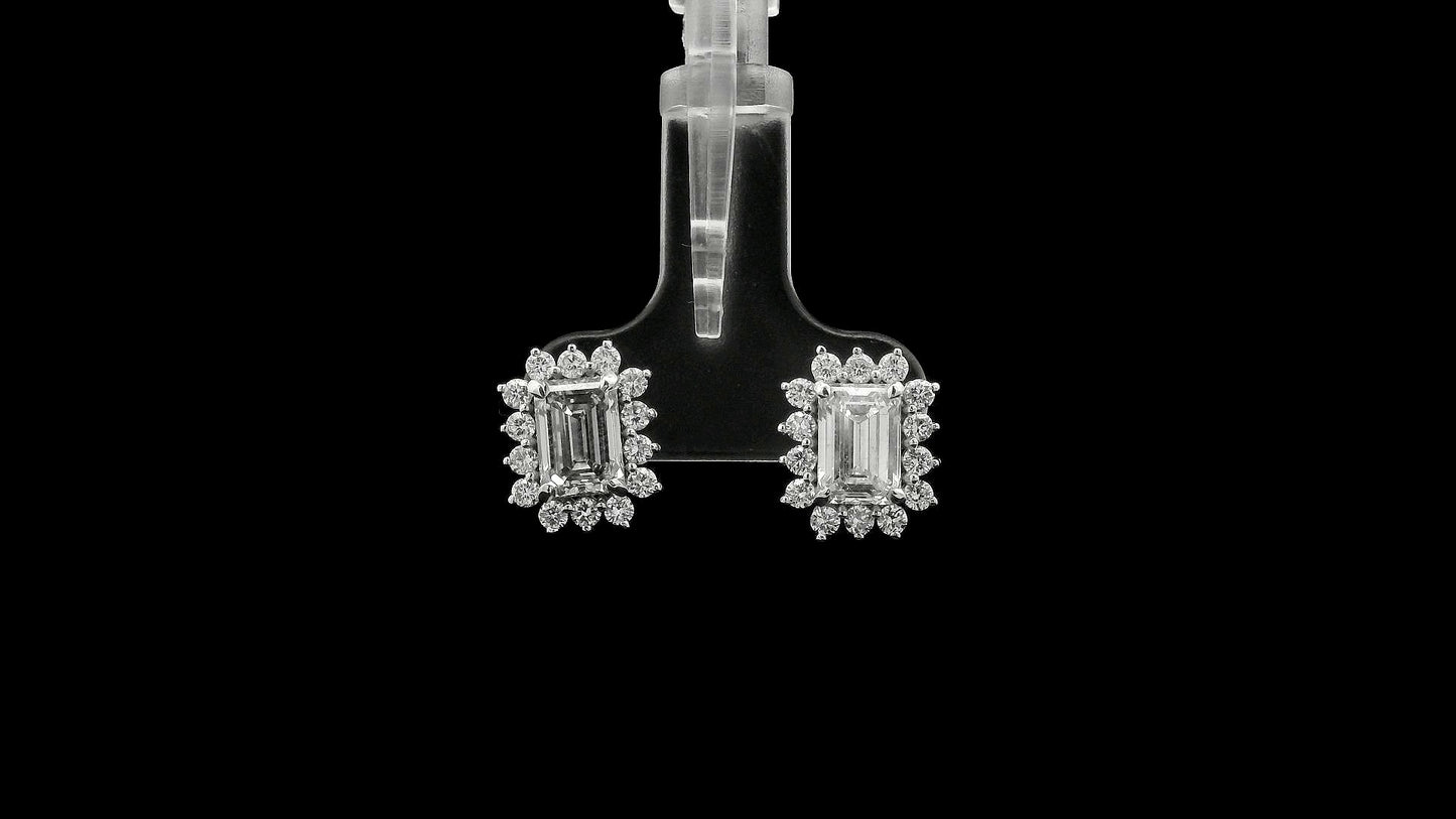 2.77 Carats Lab Grown Diamond 14K Gold Earrings