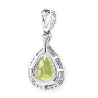 2.83 Ct Pear Mixed Cut Natural Green Sapphire 950 Platinum Pendant