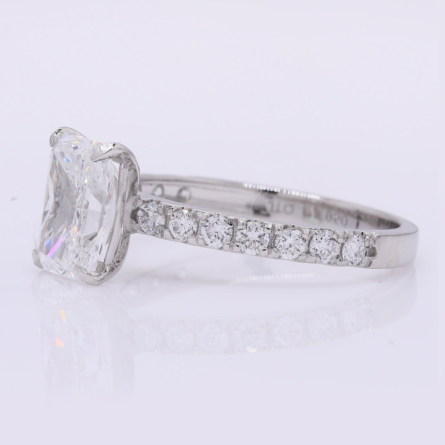 2.42 Carats Lab Grown Diamond 950 Platinum Ring