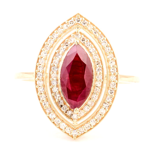 1.85 Ct Natural Codundum Ruby 14K Gold Ring