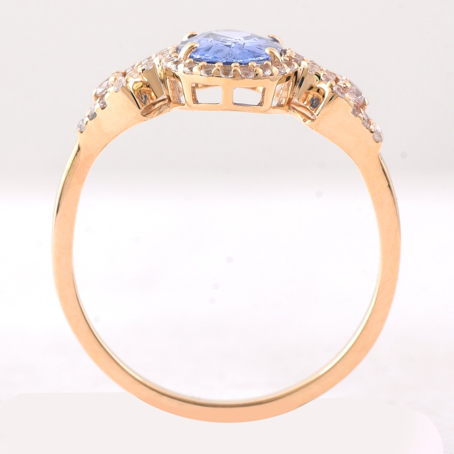 1.31 Ct Oval Sapphire 9K Gold Ring