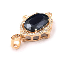 2.62 Ct Oval Mixed Cut Natural Sapphire 14K Gold Pendant