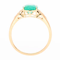 2.00 Ct Oval Mixed Cut Natural Emerald 14K Gold Ring
