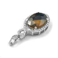 2.76 Ct Oval Mixed Cut Natural Bi-Coloured Sapphire 950 Platinum Pendant