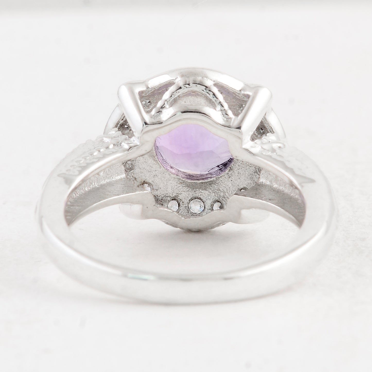 2.38 Ct Round Amethyst 925 Sterling Silver Ring