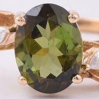 1.67 Ct Oval, Pear Natural Multi-Coloured Tourmaline 14K Gold Ring