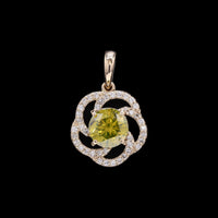 0.99 Ct Round Yellow Diamond 14K Gold Pendant