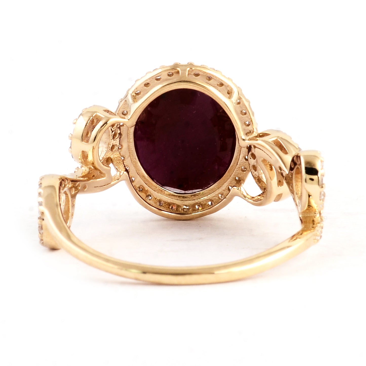 3.12 Ct Oval Mixed Cut Natural Corundum Ruby 14K Gold Ring