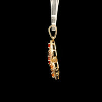 1.71 Ct Oval Multi Sapphire 14K Gold Pendant