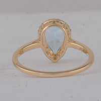1.74 Ct Pear Blue Topaz 9K Gold Ring