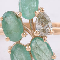 1.01 Ct Oval Natural Emerald 14K Gold Ring