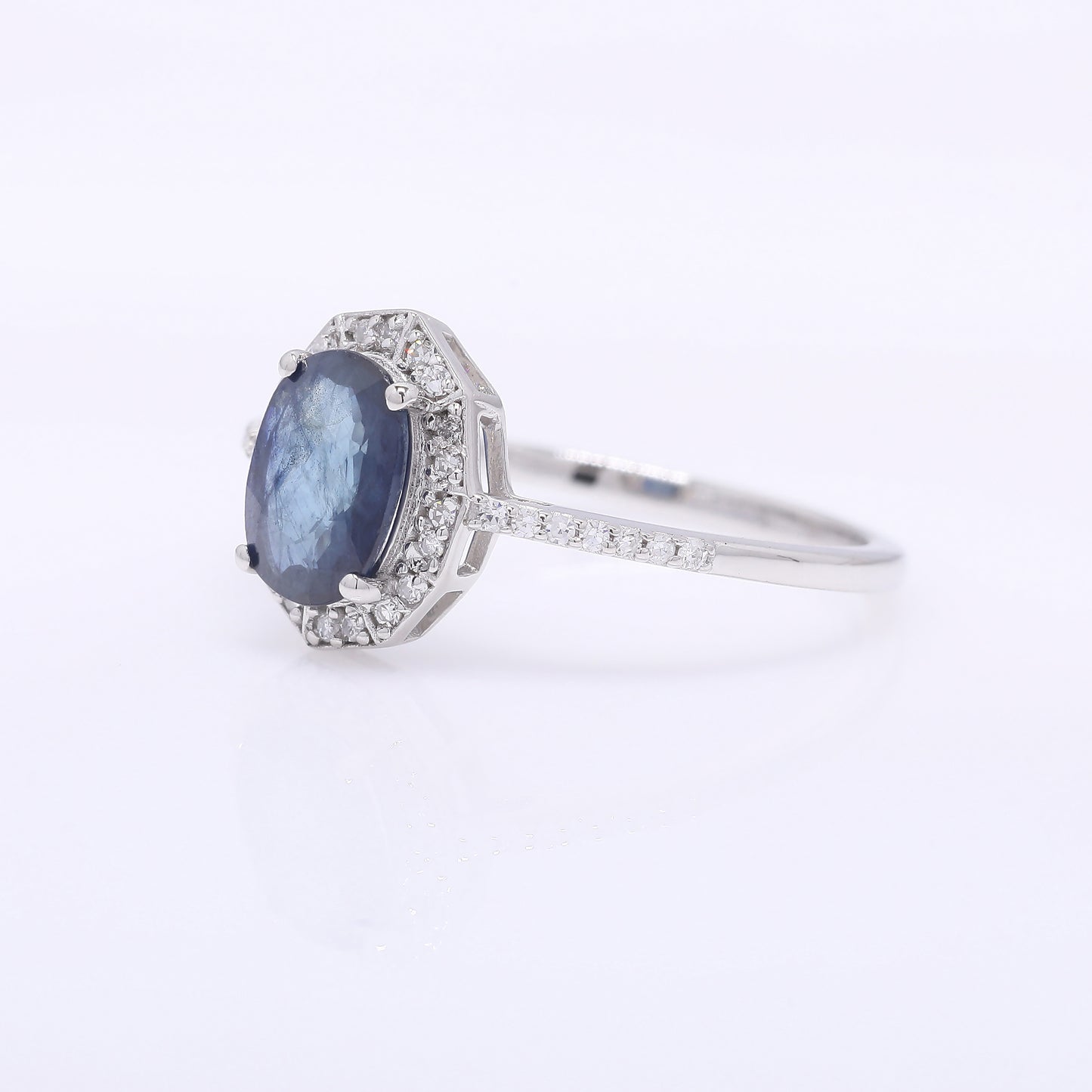 1.21 Ct Oval Mixed Cut Natural Sapphire 950 Platinum Ring