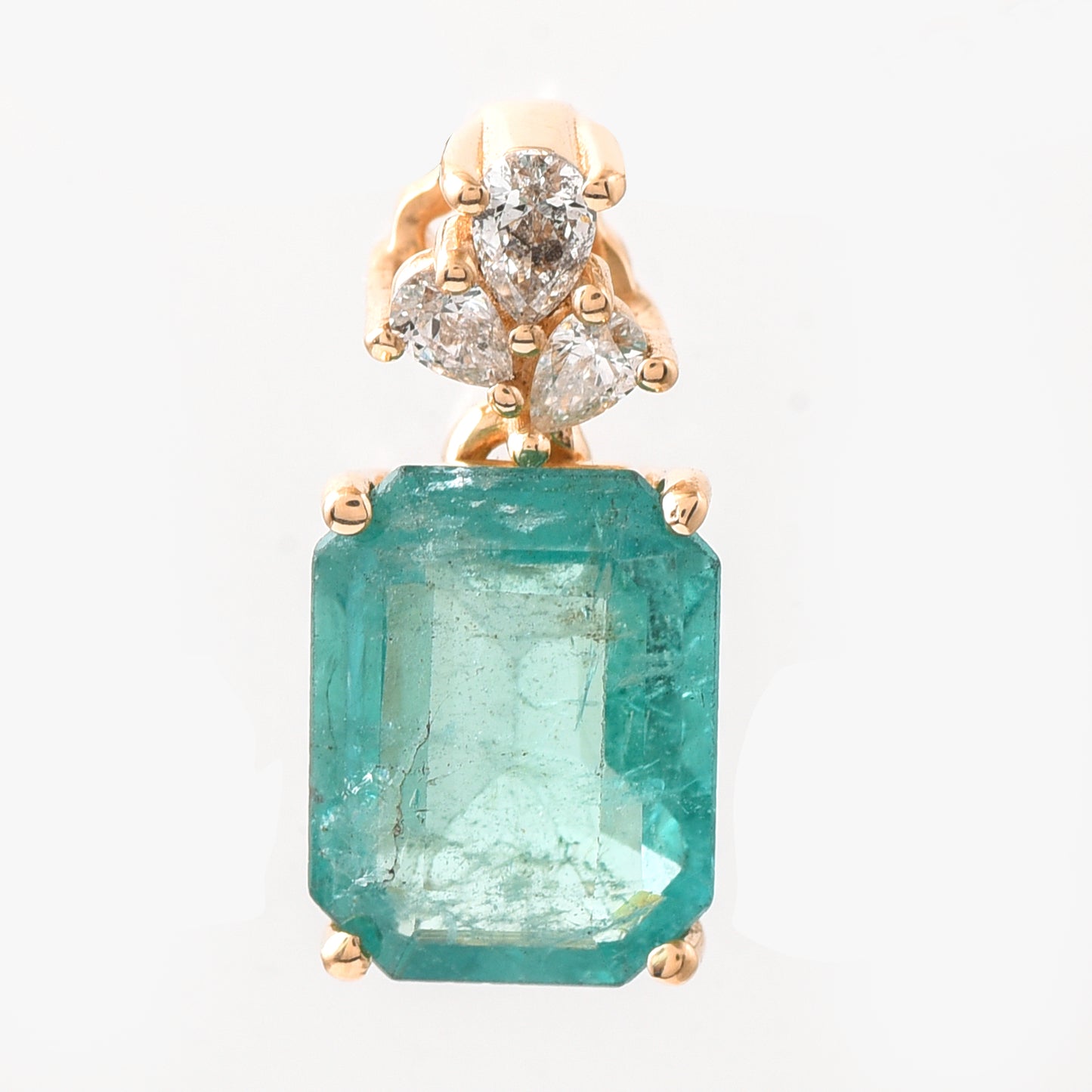 1.94 Ct Octagon Emerald 14K Gold Pendant