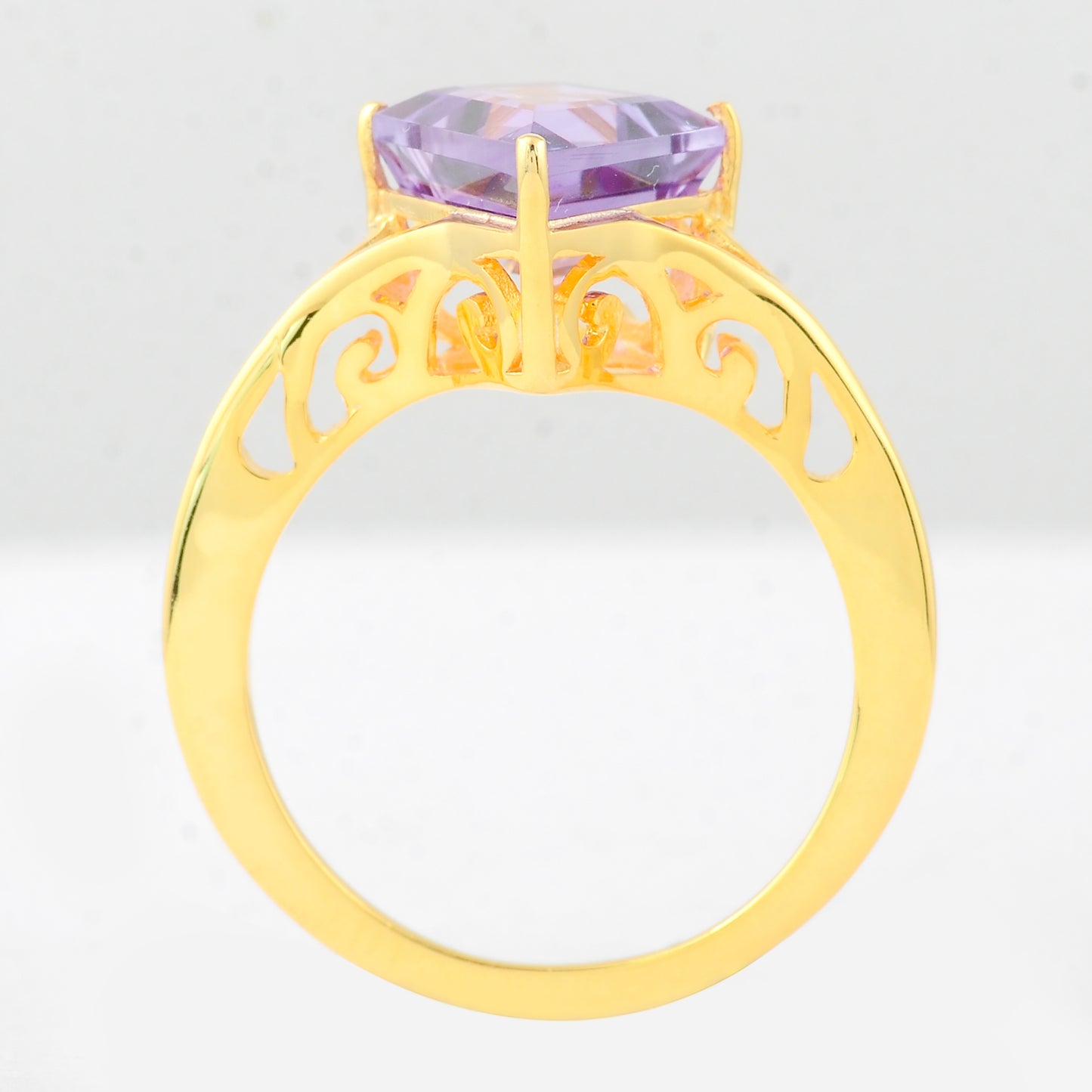 3.35 Ct Kite Amethyst 925 Sterling Silver Ring