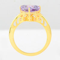 3.35 Ct Kite Amethyst 925 Sterling Silver Ring
