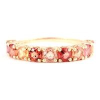 2.12 Ct Round Multi Sapphire 14K Gold Ring