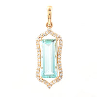 1.44 Ct Rectangle Step Cut Natural Emerald 14K Gold Pendant