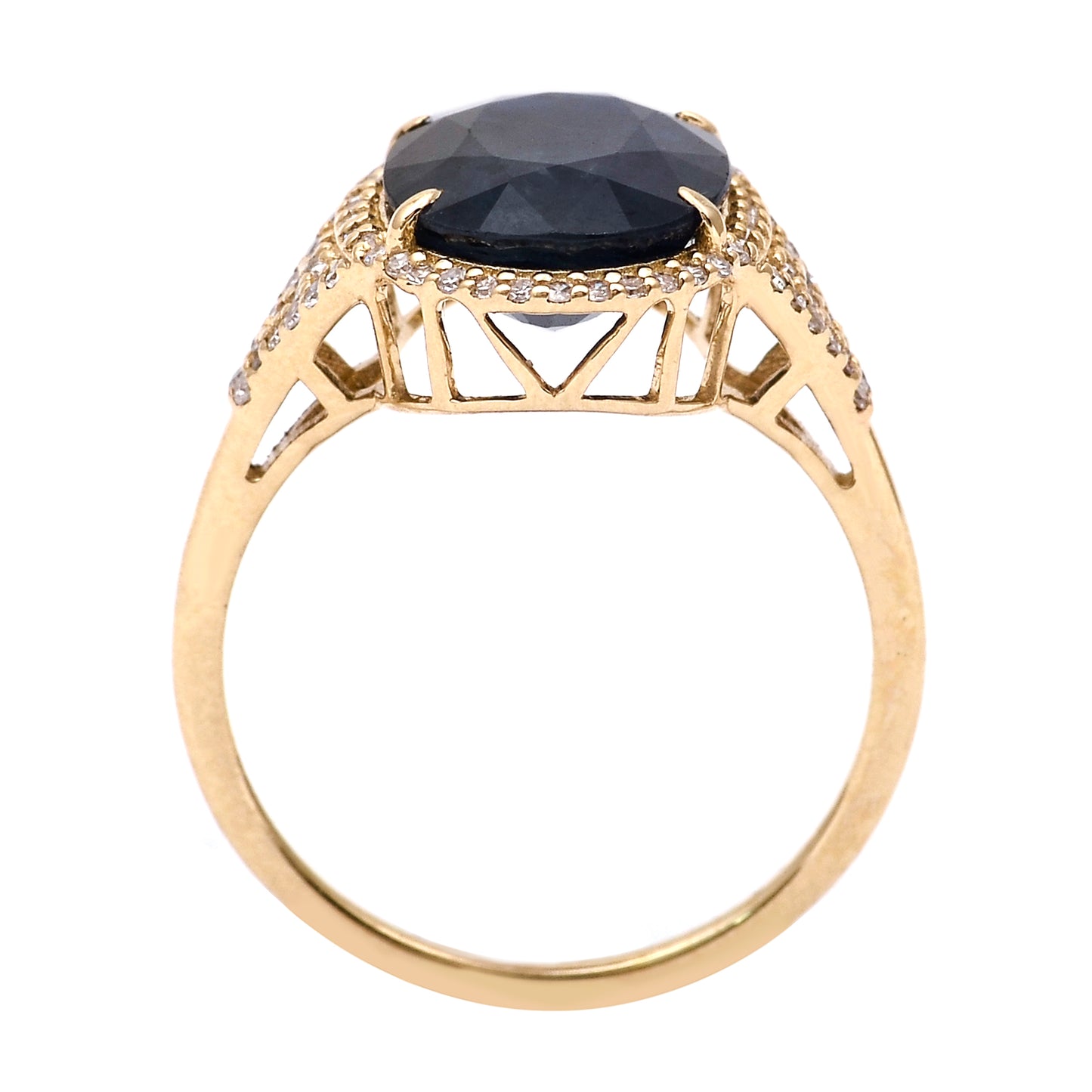 5.30 Ct Oval Natural Sapphire 14K Gold Ring