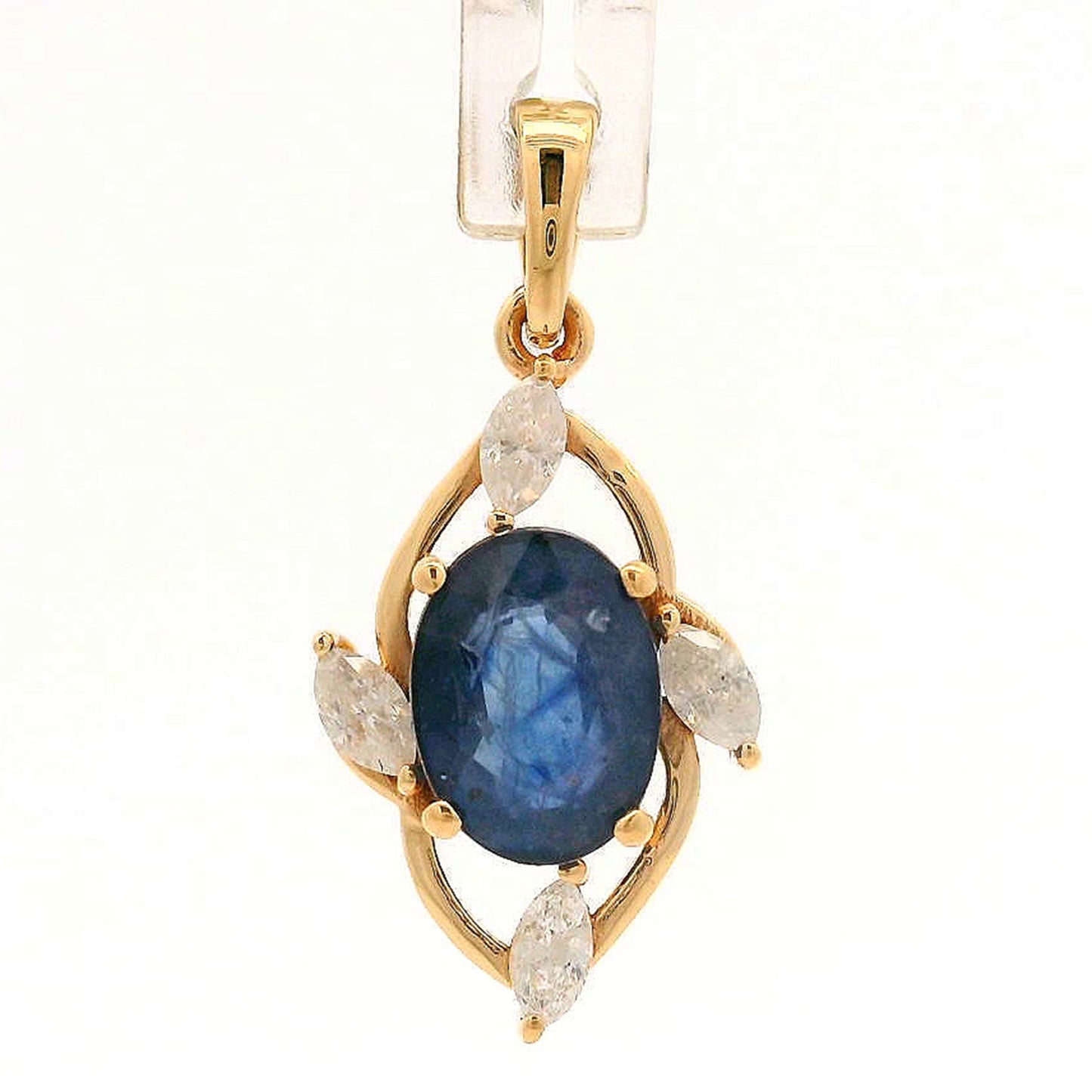 1.60 Ct Oval Sapphire 14K Gold Pendant