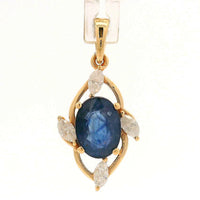 1.60 Ct Oval Sapphire 14K Gold Pendant