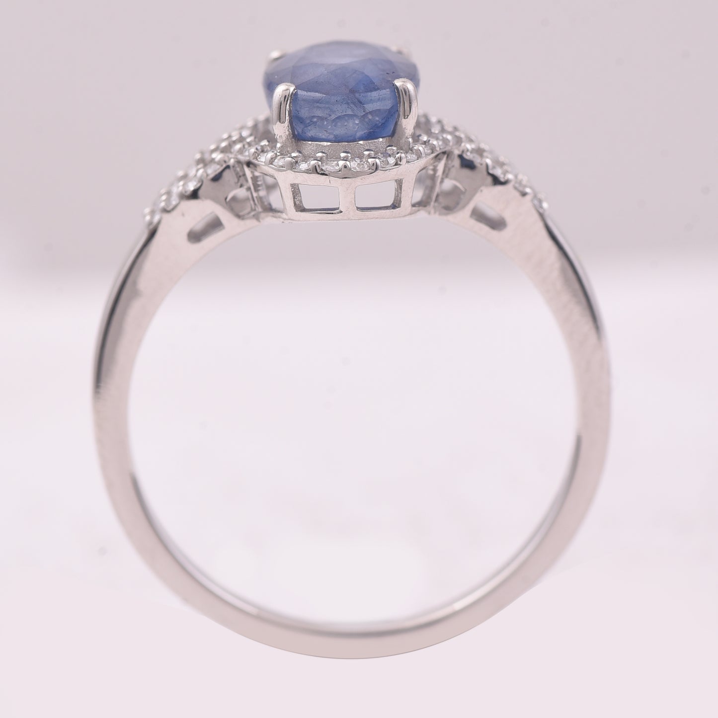 2.28 Ct Oval Mixed Cut Natural Sapphire 950 Platinum Ring