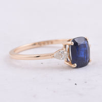 1.74 Ct Cushion Natural Sapphire 14K Gold Ring