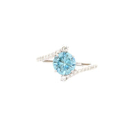 1.79 Carats Blue Lab Grown Diamond 14K Gold Ring