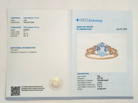 1.42 Ct Oval Natural Topaz 14K Gold Ring