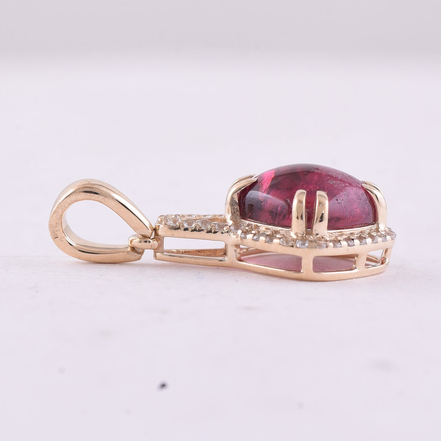 2.38 Ct Cushion Tourmaline 9K Gold Pendant