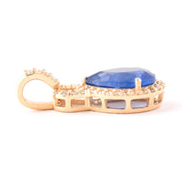 1.42 Ct Pear Mixed Cut Natural Sapphire 14K Gold Pendant
