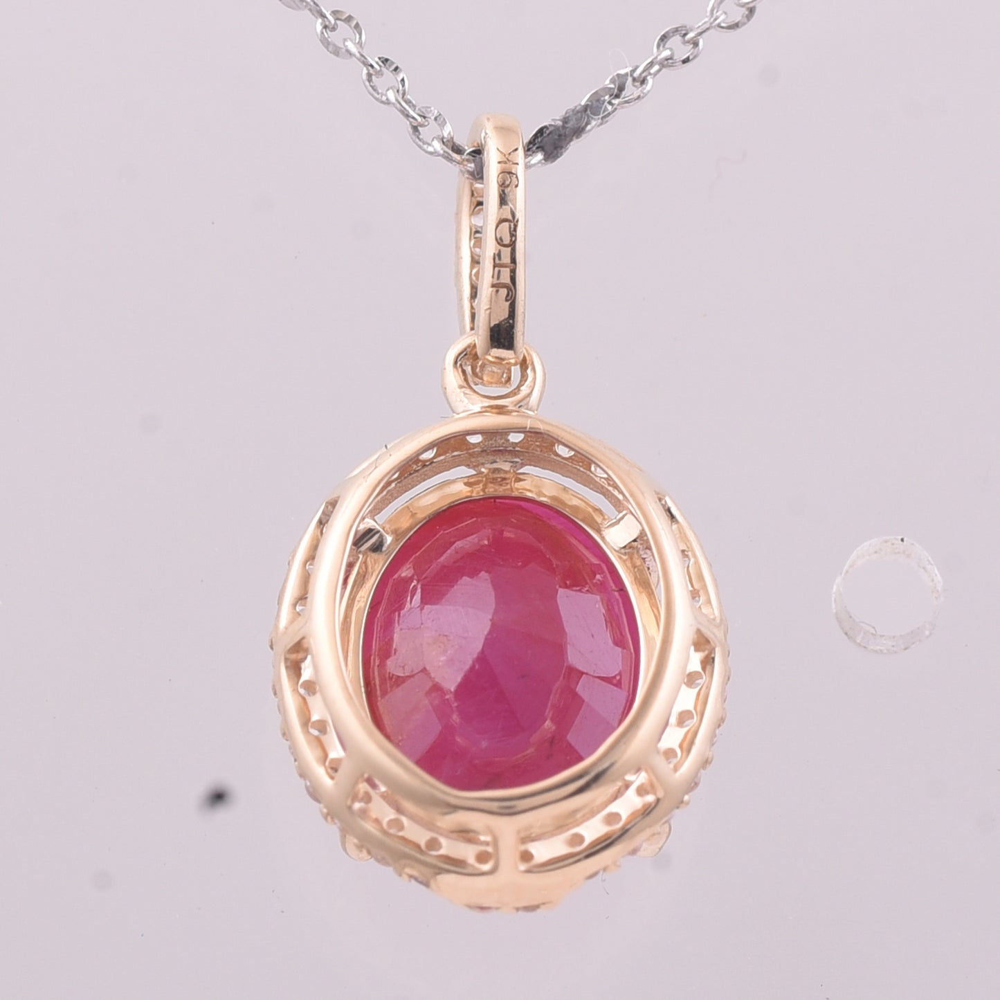 3.72 Ct Oval Ruby 9K Gold Pendant
