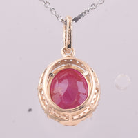 3.72 Ct Oval Ruby 9K Gold Pendant