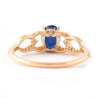 1.70 Ct Oval Mixed Cut Natural Sapphire 14K Gold Ring