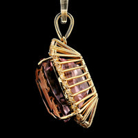 31.18 Ct Cushion Kunzite 14K Gold Pendant