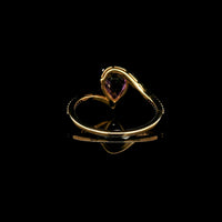 1.42 Ct Pear Mixed Cut Natural Purple Sapphire 14K Gold Ring