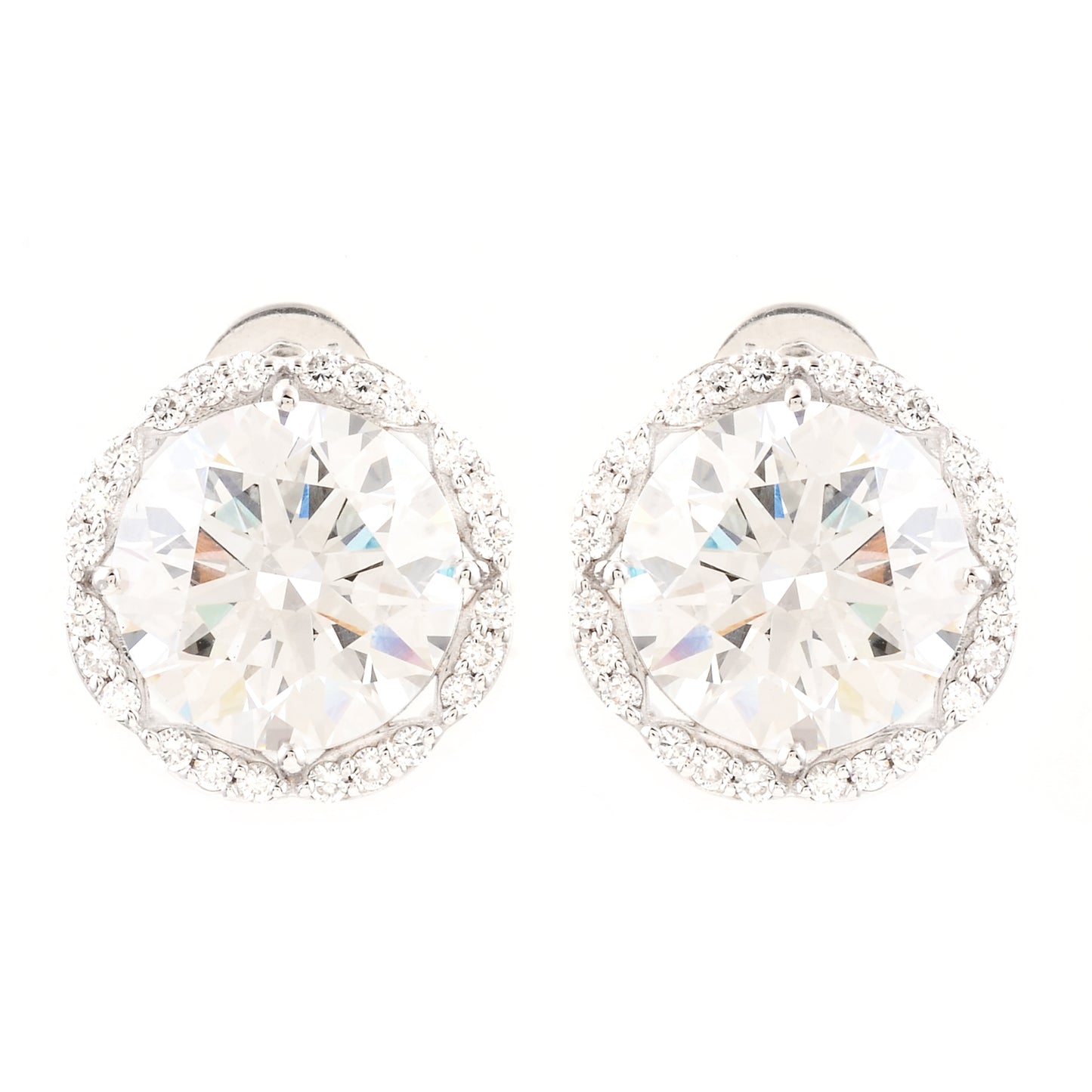 9.79 Carats Lab Grown Diamond 14K Gold Earrings