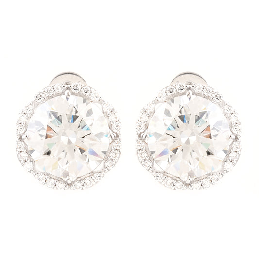9.79 Carats Lab Grown Diamond 14K Gold Earrings