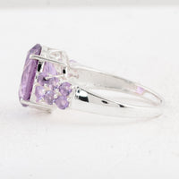 5.24 Ct Oval Amethyst 925 Sterling Silver Ring