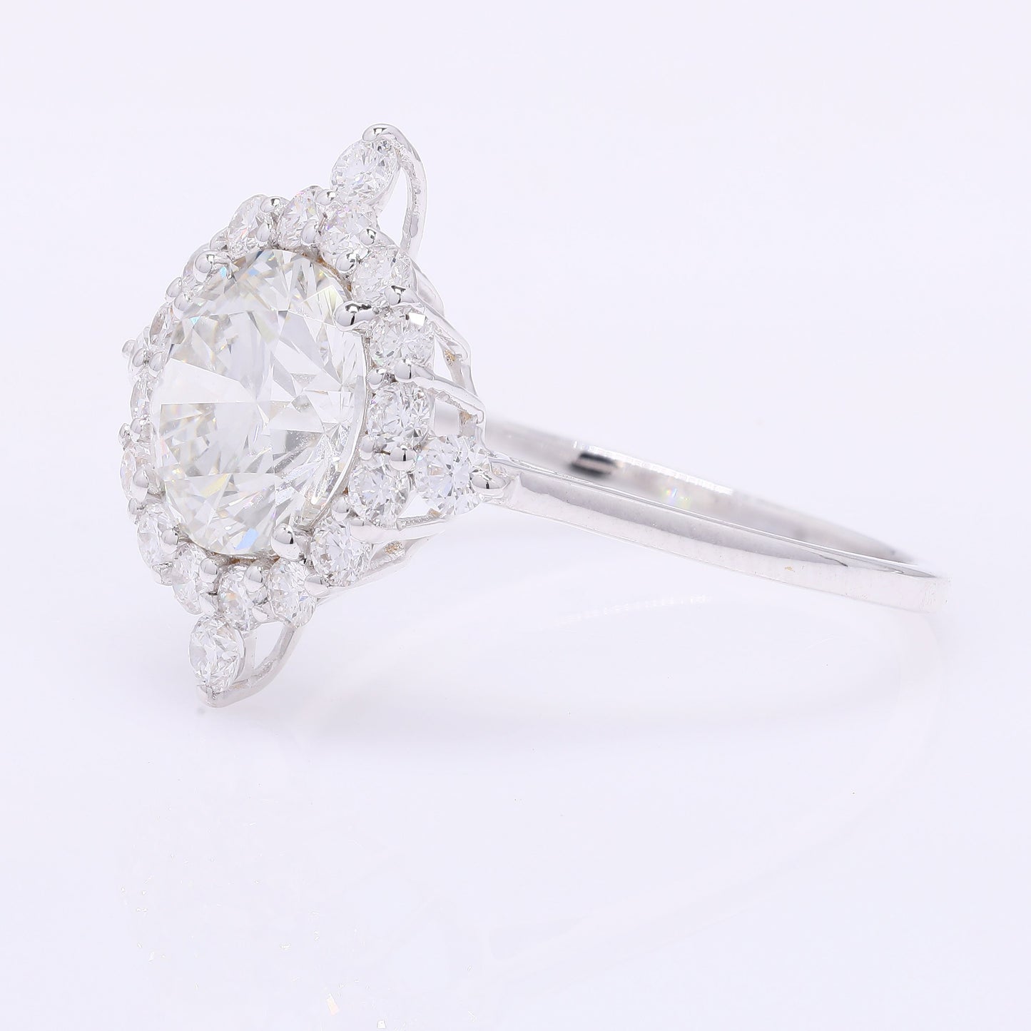 2.57 Carats Lab Grown Diamond 14K Gold Ring
