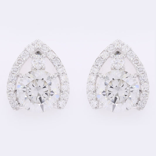 3.55 Carats Lab Grown Diamond 14K Gold Earrings