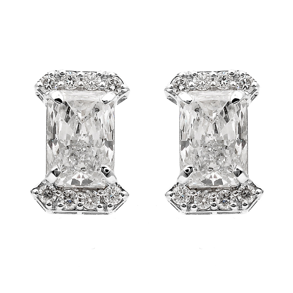 4.33 Carats Lab Grown Diamond 14K Gold Earrings
