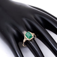2.20 Ct Octagon Natural Emerald 14K Gold Ring