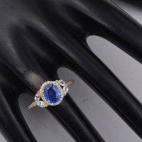 1.79 Ct Oval Sapphire 9K Gold Ring