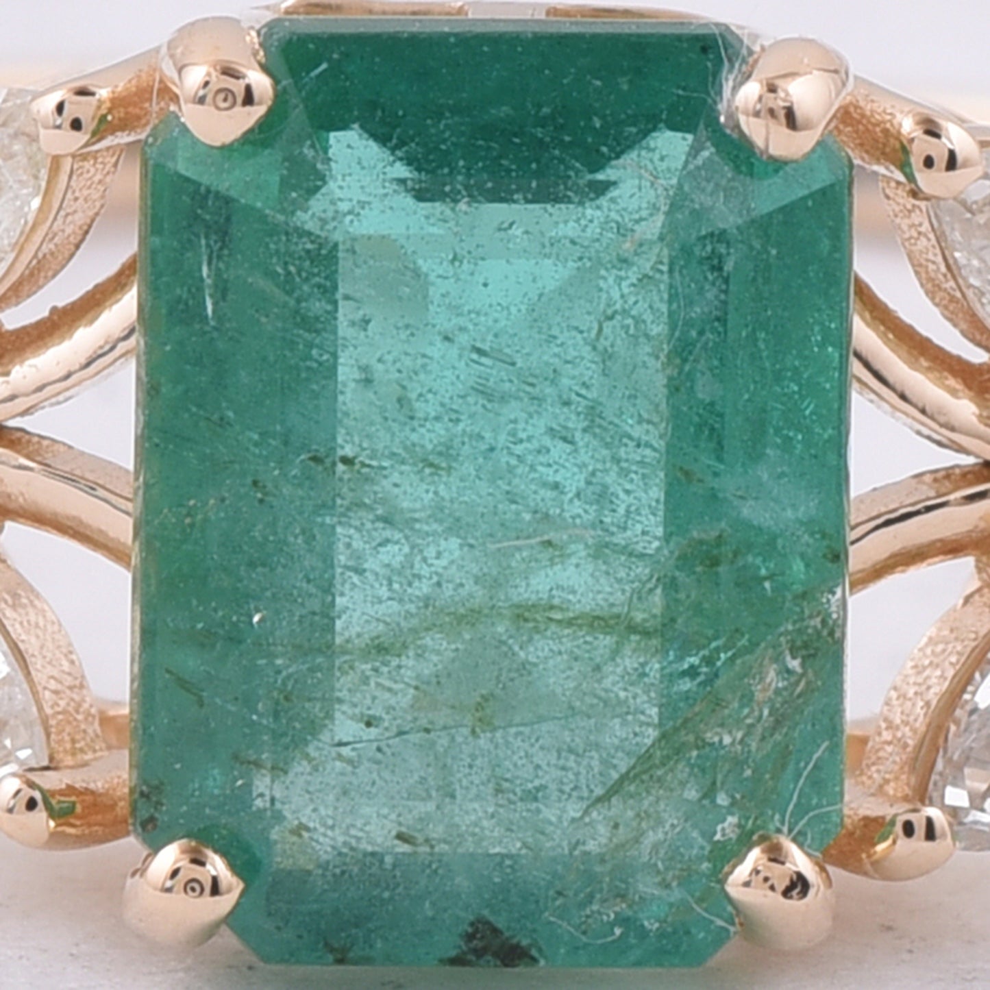 1.49 Ct Octagon Step Cut Natural Emerald 14K Gold Ring