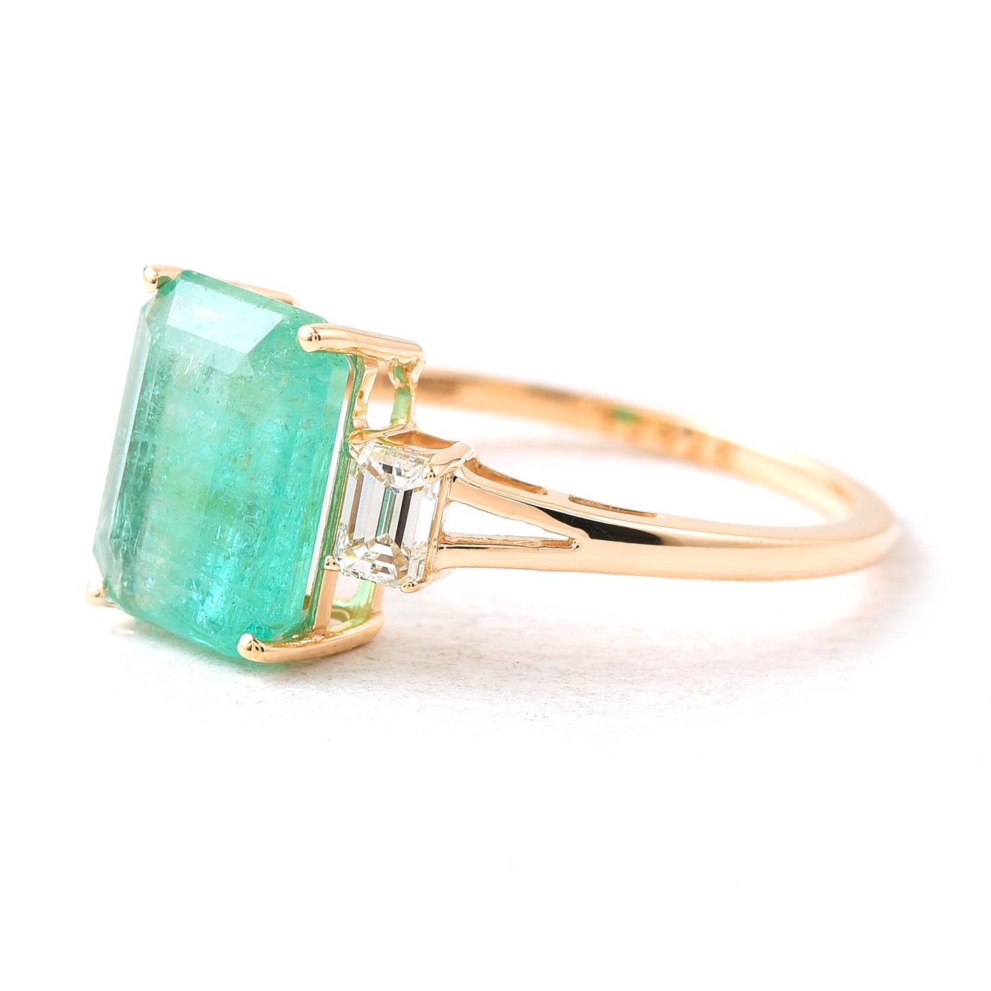 2.72 Ct Octagon Emerald 14K Gold Ring