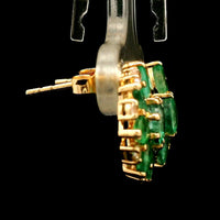 2.51 Ct Round Emerald 14K Gold Earrings