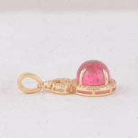 3.66 Ct Oval Tourmaline 9K Gold Pendant