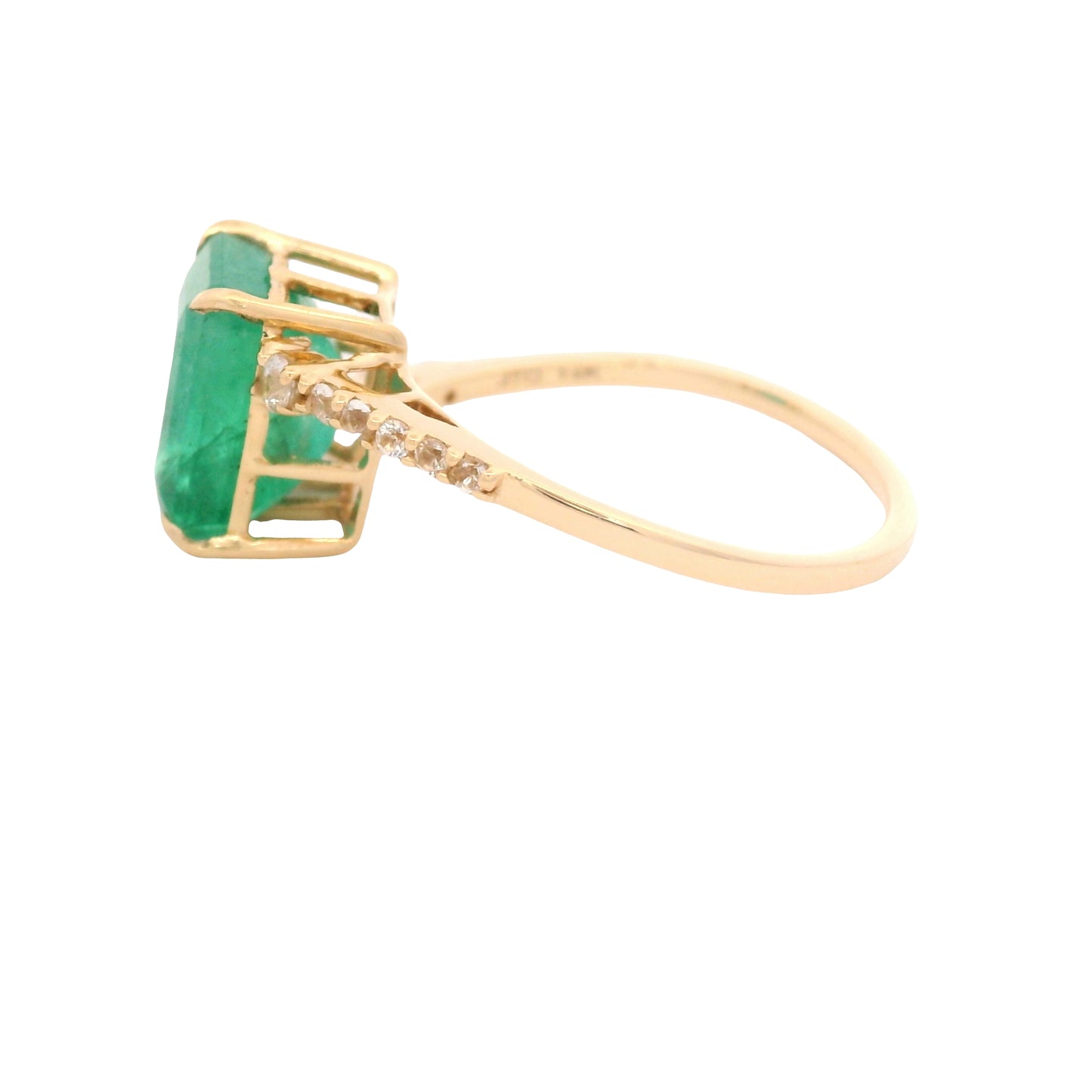 2.74 Ct Octagon Emerald 14K Gold Ring